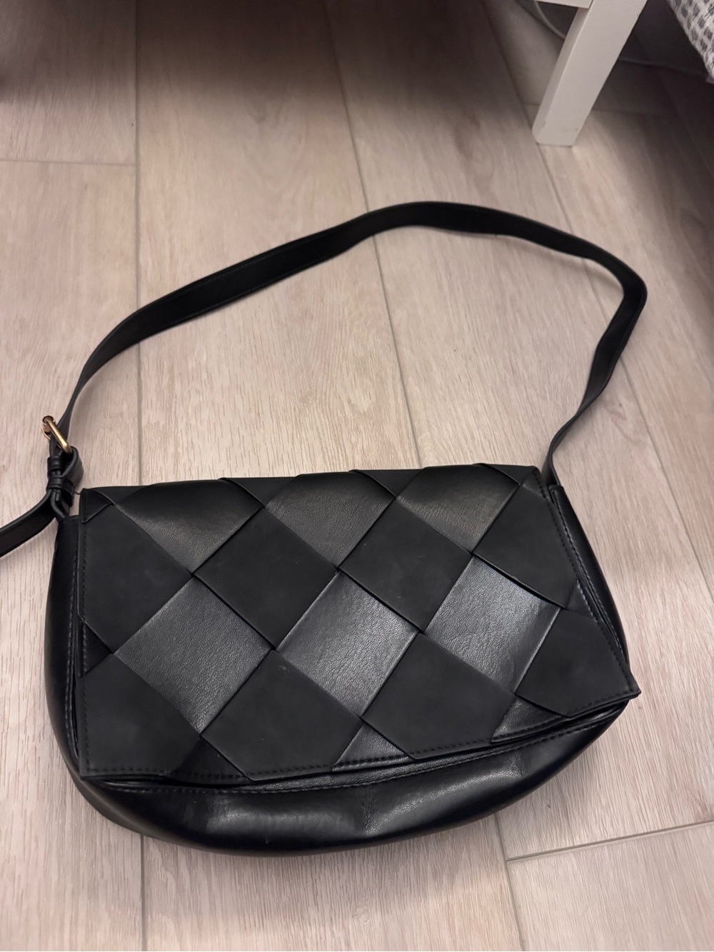 Rachel Zoe Black Woven Leather Crossbody Bag - Classic Women's Shoulder Bag
